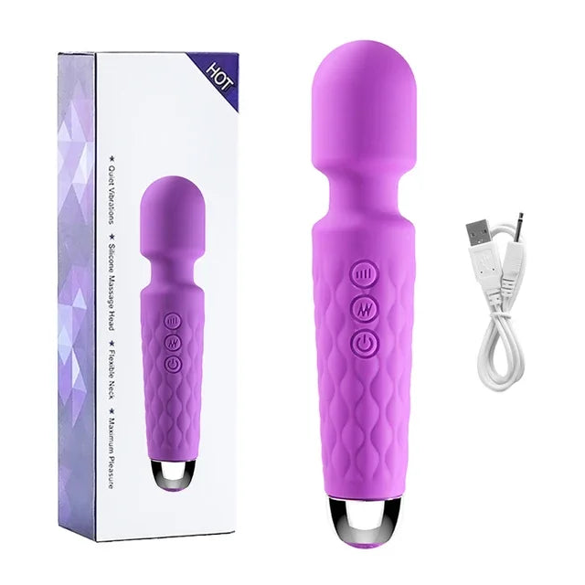 Powerful Handheld Massager Av Vibrator 20 Speed Wand Vibrating Massage Magic Full Body Therapy Motor Dildo Masturbator Sex Toy