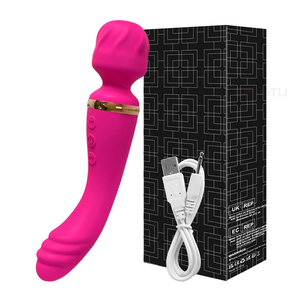 AV Vibrator G Spot Magic Wand Clitoris Stimulator Strong Vibration Powerful Dildos 10 Modes Massager Adult Sex Toys for Woman