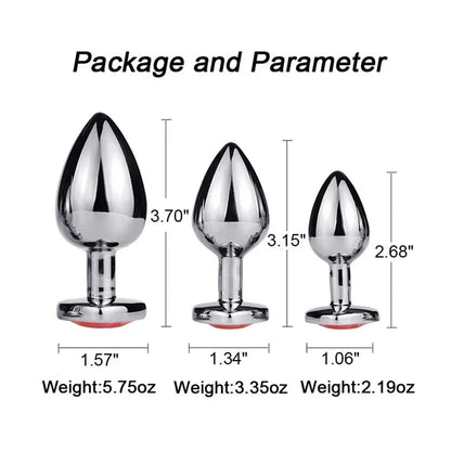 3 Size/set Metal Anal Plug for Women Men Couples Butt Plug Butt Toy Adult Game Masturbator Anal S/M/L Diamond Sex Toy for Adult